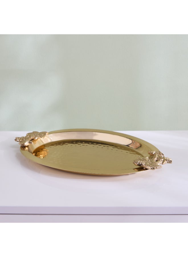 Home Box Sands & Palms Sahra Metal Oval Decorative Tray - 40x28.5x3 cm - Image 1